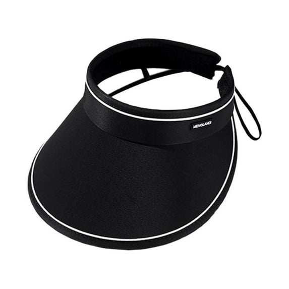 Kafsov Sun Hat Sun Protection Sunshade Outdoor Travel Riding Beach Empty Sun Hat , Can Adjustment Fit Visor,With Sweatband Black