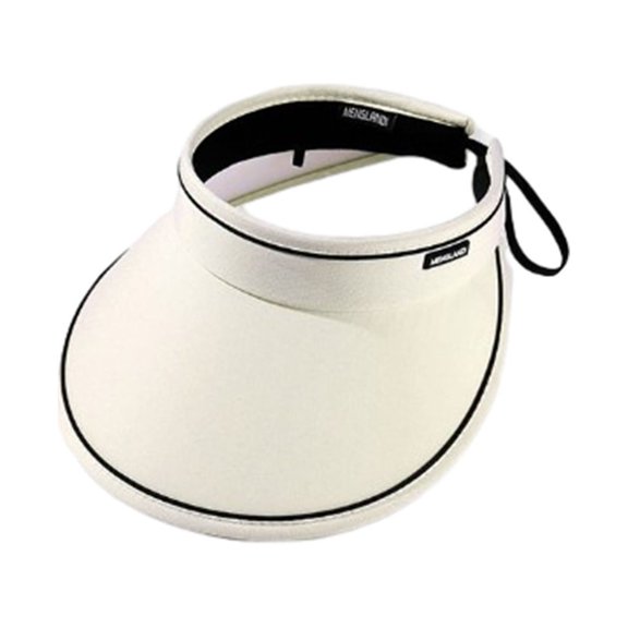 Kafsov Sun Hat Sun Protection Sunshade Outdoor Travel Riding Beach Empty Sun Hat , Can Adjustment Fit Visor,With Sweatband White