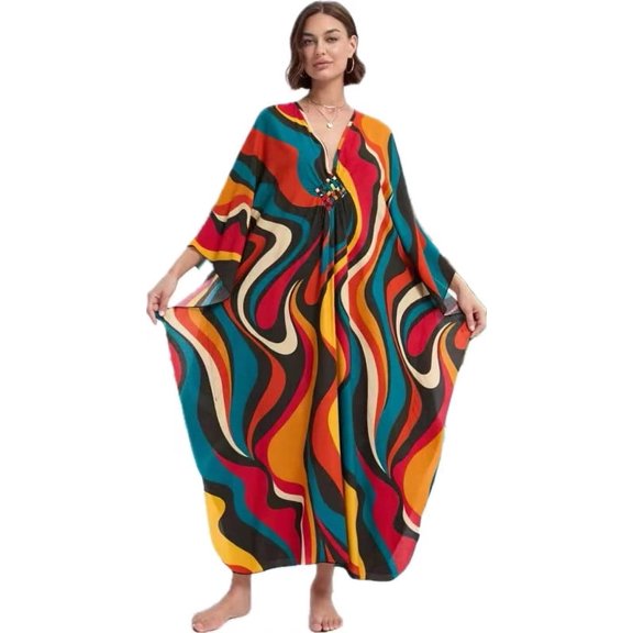 Kaftan Dresses for Women Plus Size Bathing Suit Cover up Caftan Maxi Beach Dresses