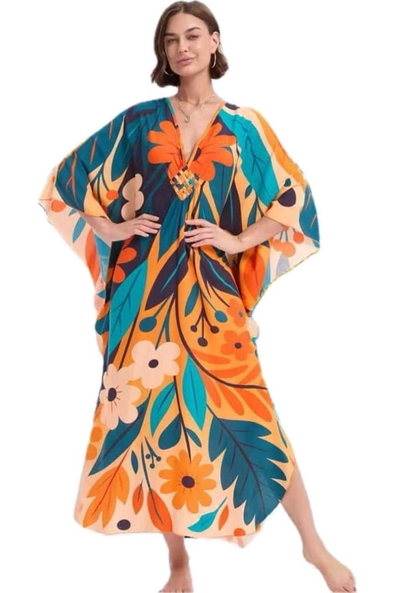 Kaftan Dresses for Women Plus Size Bathing Suit Cover up Caftan Maxi Beach Dresses