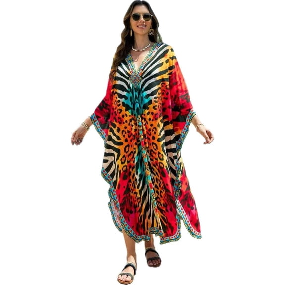 Kaftan Dresses for Women Plus Size Bathing Suit Cover up Caftan Maxi Beach Dresses