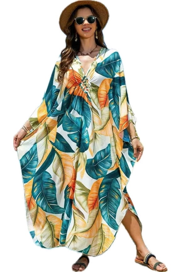 Kaftan Dresses for Women Plus Size Bathing Suit Cover up Caftan Maxi Beach Dresses