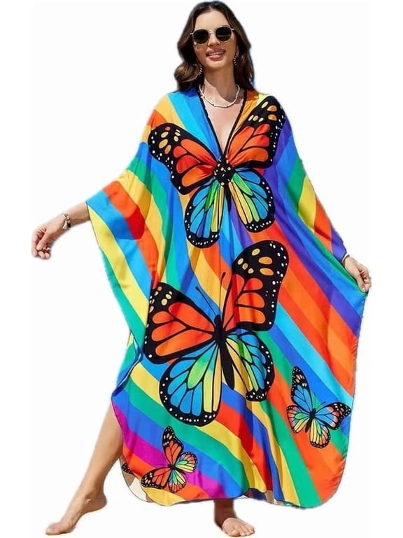 Caftan for Women Plus Size Moo Moo Kaftan Maxi Beach Swimsuit Cover up