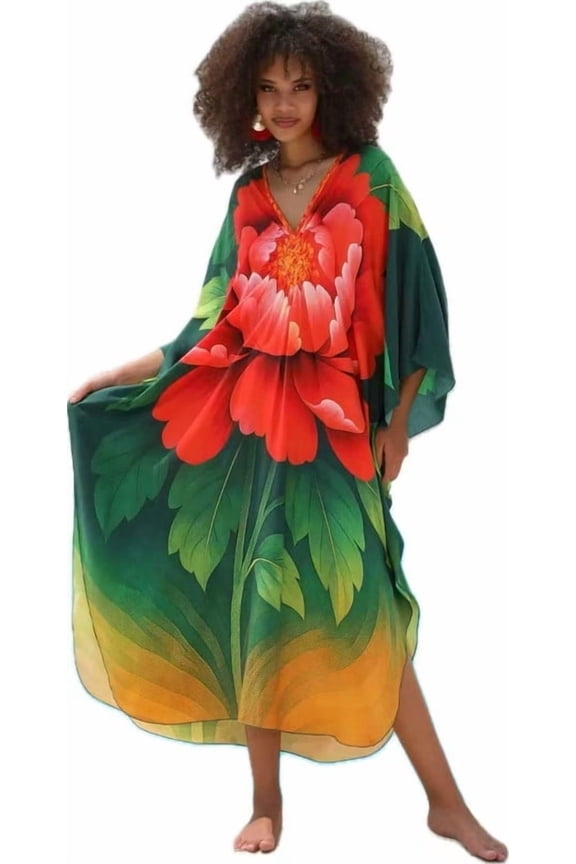 Kaftan Dresses for Women Plus Size Bathing Suit Cover up Caftan Maxi Beach Dresses