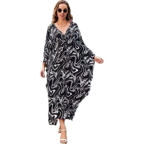 CFCSRP Kaftan Dresses for Women Plus Size Bathing Suit Cover up Caftan Maxi Beach Dresses