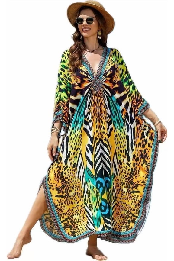 Caftan for Women Plus Size Moo Moo Kaftan Maxi Beach Swimsuit Cover up
