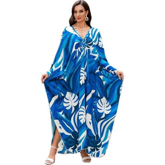 CFCSRP Kaftan Dresses for Women Plus Size Bathing Suit Cover up Caftan Maxi Beach Dresses