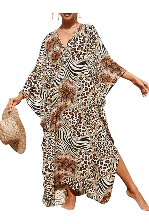 Kaftan Dresses for Women Stylish Caftans Plus Size Beach Cover Up Soft Loungewear 10 One Size