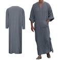 thumbnail image 1 of Kaftan For Men Casual Long Sleeve Mens Robe Button Down Collar Muslim Dress For Men Robe Men, 1 of 6