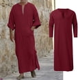 thumbnail image 1 of Kaftan For Men Casual Long Sleeve Mens Robe Long Button Down Collar Muslim Shirts For Men Thobe For Men, 1 of 6