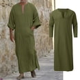 thumbnail image 1 of Kaftan Thobe For Men Casual Long Sleeve Robe For Men Button Down Collar Muslim Dress For Men Robe, 1 of 6