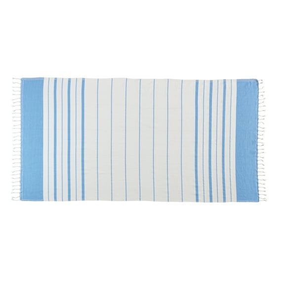 Kafthan, Bianca Turkish Towel, Premium 50% Turkish Cotton, 50% Bamboo, Soft, Blue, 35"x67"