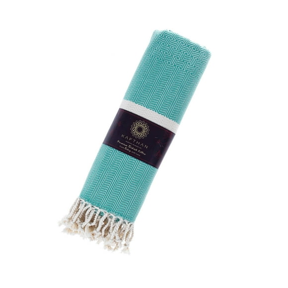 Kafthan, Cross Turkish Beach & Pool Towels, 100% Turkish Cotton, Soft, Turquoise, 35"x67"