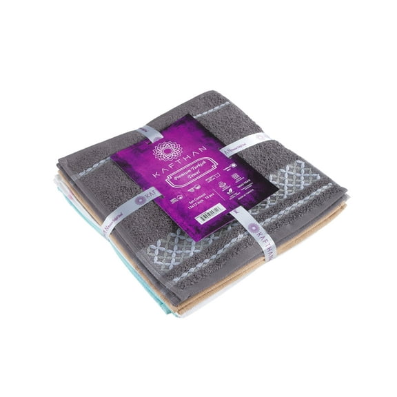 Kafthan, XL Plaid Washcloth Set of 10, 100% Turkish Cotton, Absorbent & Soft, Multicolor, 12"x12"