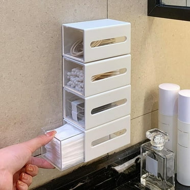 Kafvhsty Storage Box，Bathroom Storage Case Wall Mounted, Dustproof for Toothpick and Makeup, Convenient for Bathroom Users