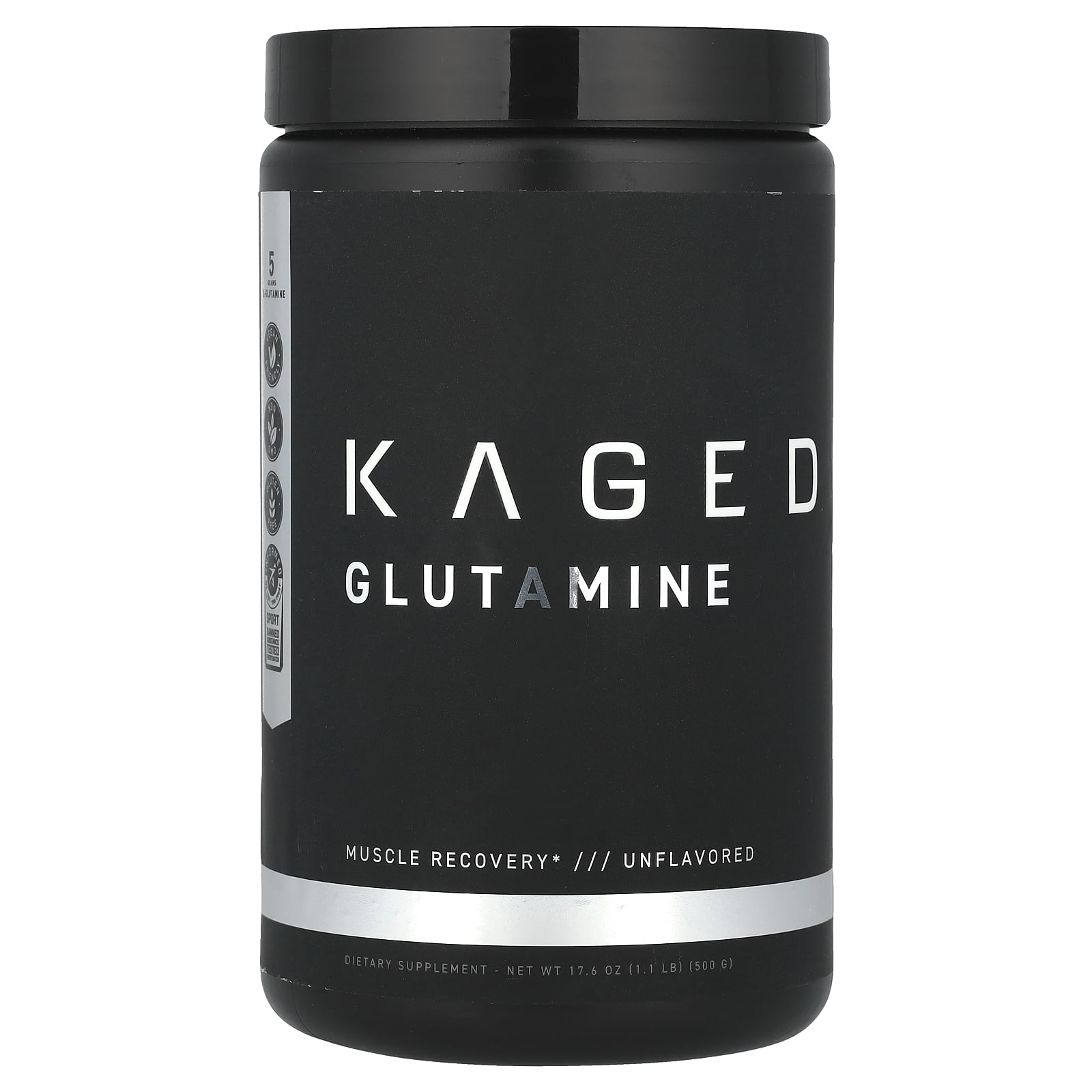kaged l carnitine Kaged Muscle, L-Glutamine Powder 500 Gram, Vegan, Support Muscle Recovery,  Post Workout, Glutamine, Banned-Substance Free, Unflavored, 100 Servings