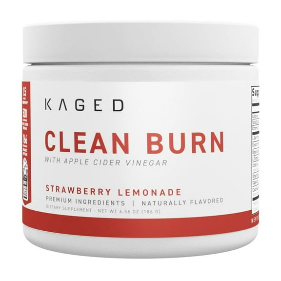 Kaged Thermogenic Powder | Clean Burn | Strawberry Lemonade | Men & Women | Weight Management Supplement | Organic Caffeine | Apple Cider Vinegar | 30 Servings