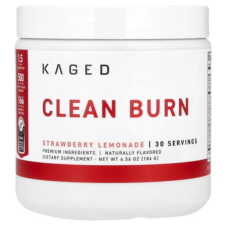 Kaged Clean Burn, Strawberry Lemonade, 6.56 oz (186 g)