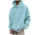 thumbnail image 1 of Kagetolytai Hoodies for Men Men's Loose Casual Hooded Sweatshirt Men's Solid Color Loose Casual Sweatshirt Sweatshirts for Men Sky Blue M, 1 of 4