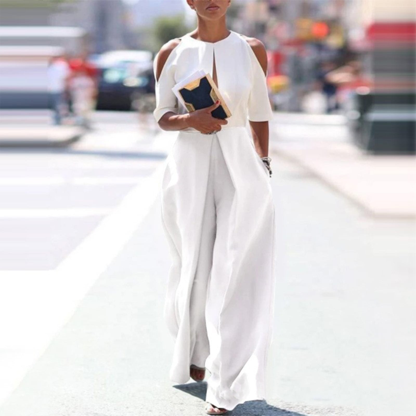 Sexy Street Hollow Out Strapless Loose Jumpsuits Sexy Street Hollow Out Strapless Loose Jumpsuits