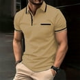 thumbnail image 1 of Kagetolytai Polo Shirts for Men Charming Men's Shirt Super Light Short Sleeve Casual Men's Wear Mens Shirts Khaki 3X, 1 of 8