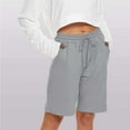 thumbnail image 1 of Kagetolytai Shorts for Women Women's Sports Comfortable Elastic Waist Drawstring Shorts Womens Shorts Light Gray S, 1 of 5
