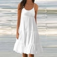 thumbnail image 1 of Kagetolytai Summer Dresses for Women 2024 Women's Summer Fashion Gradient Loose Splicing Casual Beach Tank Dresses Womens Summer Dresses White 3X, 1 of 5