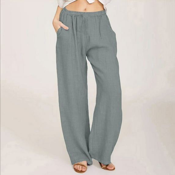 Kagetolytai Sweatpants Women Women's Casual Straight Leg Pants Solid Color Casual Long Pants with Pockets Wide Leg Pants Woman Pants for Women Gray 2XL