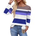 thumbnail image 1 of Kagetolytai T Shirts for Women Women's T Shirt Tee Print Long Sleeve Daily Weekend Fashion Basic V Neck Regular Top Zip Up Hoodie Women Blue XL, 1 of 5