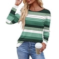 thumbnail image 1 of Kagetolytai T Shirts for Women Women's T Shirt Tee Print Long Sleeve Daily Weekend Fashion Basic V Neck Regular Top Zip Up Hoodie Women Dark Green S, 1 of 5