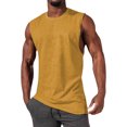 thumbnail image 1 of Kagetolytai Tank Tops Men Muscle Men's Sports Casual Tank Top Summer Fitness Solid Men's Shirt Top Ginger 2XL, 1 of 5