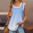 thumbnail image 1 of Kagetolytai Tank Tops for Women Womens Tank Top U Neck Basic Casual Flowy Summer Sleeveless Deep Side Cut Print Tops for Women Tank Top Light Blue 3X, 1 of 6