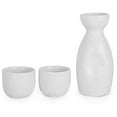 thumbnail image 1 of Kagetsu Sake Set 5 fl oz Tokkuri Bottle with Two 1.5 fl oz Sake Ochoko Cups Reactive Glaze White Porcelain, 1 of 4