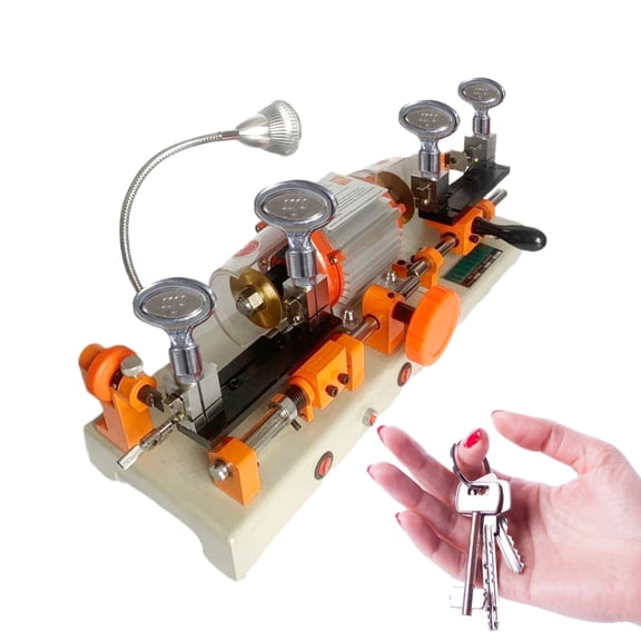 Kagrote 110V Double Head Key Duplicator Machine, 180W Manual Key Cutter with Tungsten Carbide Blades & Depth Adjustment for House/Car Locksmithing