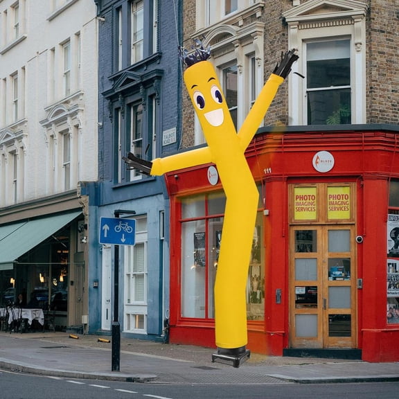 Kagrote 20ft Tall Inflatable Air Dancer with 18 Inch Blower, Yellow Wacky Waving Tube Man for Outdoor Advertising and Business Promotion, 110V 750W