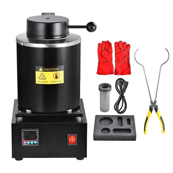 Kagrote 2100F Portable Metal Foundry Kit with Accessories Set, 3KG 1500W Metal Melting Furnace for Jewelry Making, Includes Graphite Crucible, Clamp & Oil Tank