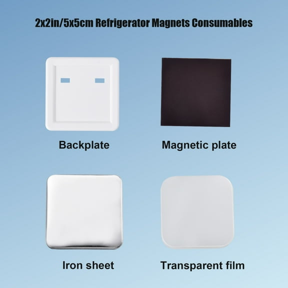Kagrote 2x2in Magnet Maker Materials 200-Set Consumables for Home Craft & Small Businesses