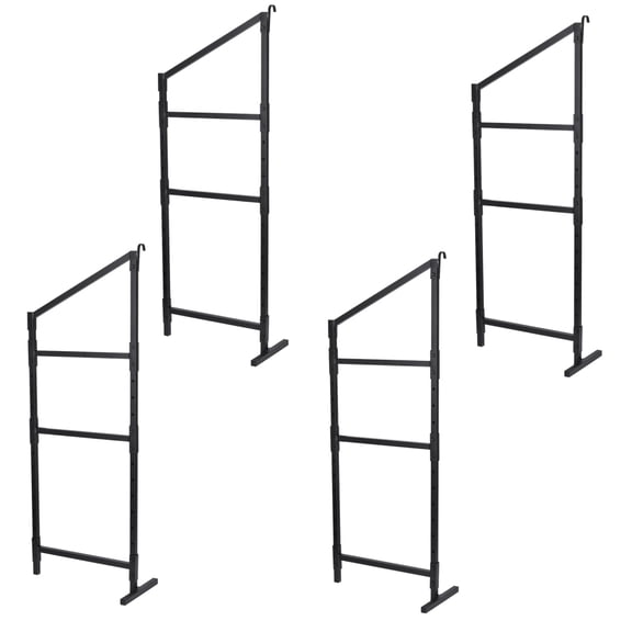 Kagrote 3-Tier Heavy-Duty Carbon Steel Shipping Container Shelf, 4-Pack, 1100Lbs Load Capacity for Cargo & Trailer Containers