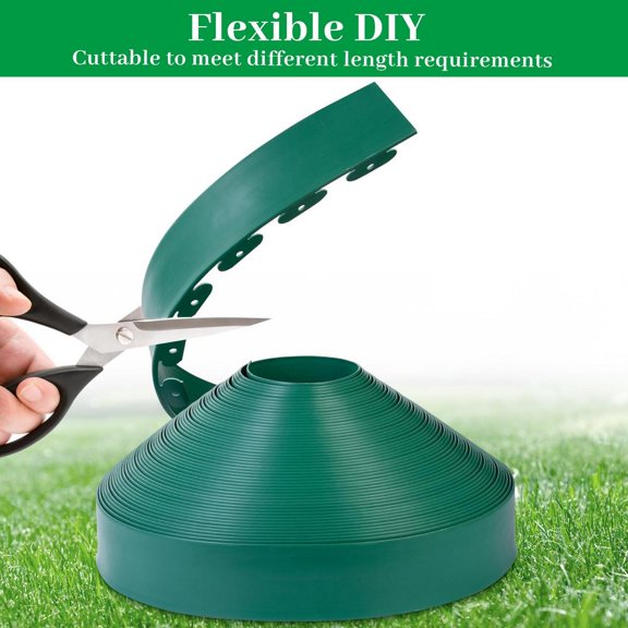 Kagrote 4 Inch Lawn Edging, Landscape Edging Border with Spikes, 150ft x 4in for Yards, Green