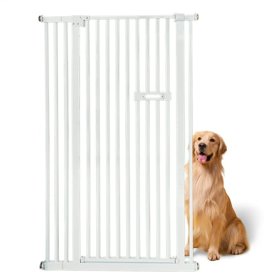 Kagrote 59-Inch Tall Cat Gate, 1.38in Pipe Spacing, Steel & ABS Construction Metal Tall Dog Gates for Stairs, Kitchens & Hallways