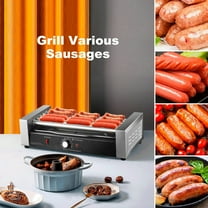 Kagrote 850W Portable Hot Dog Grill with Detachable Drip Tray, 360° Rotating Rollers 110V Commercial-Grade Hot Dog Cooker