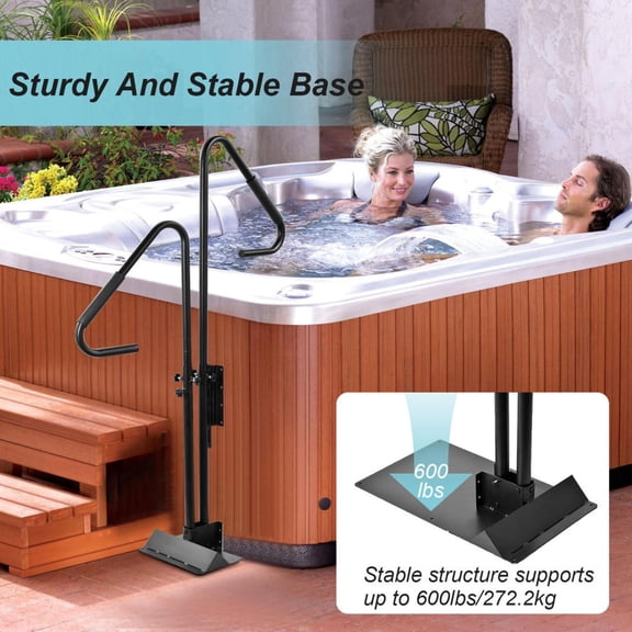 Kagrote Adjustable Hot Tub Rail, 57.87x19.69 Inch Non-Slip Handgrip for Pools/Spas, 600lbs Weight Capacity