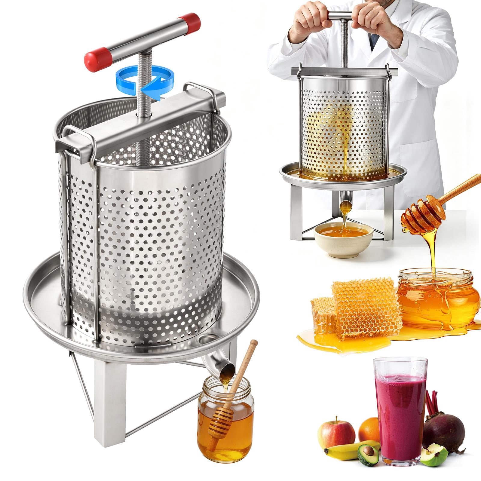 Farm Grease Extractor Kagrote Beeswax and Juice Extractor, Manual Operated Food-Grade ...
