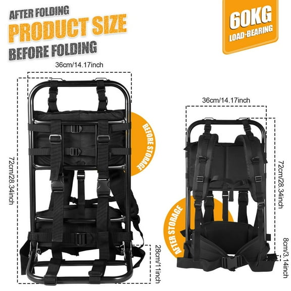 Kagrote External Frame Hiking Backpacks Foldable Frame Backpack Hunting Pack Frame Portable Hunting Backpack Frame for Travel Outdoor Activity Mountaineering awesome