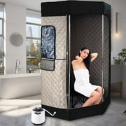 Kagrote Large Space 90x90x180cm/35.4x35.4x70.9in Easy Setup Sauna Set, Portable Steam Sauna Tent with 3L Steamer for Home