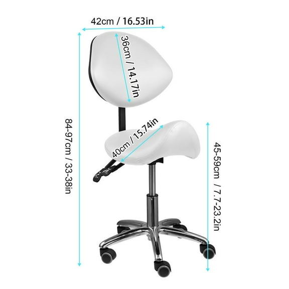 Kagrote Saddle Chair with Back Support Swivel Stool Chair Adjustable Height Heavy-Duty Hydraulic Lifting Hair Stool for Massage Home Office Kitchen very well