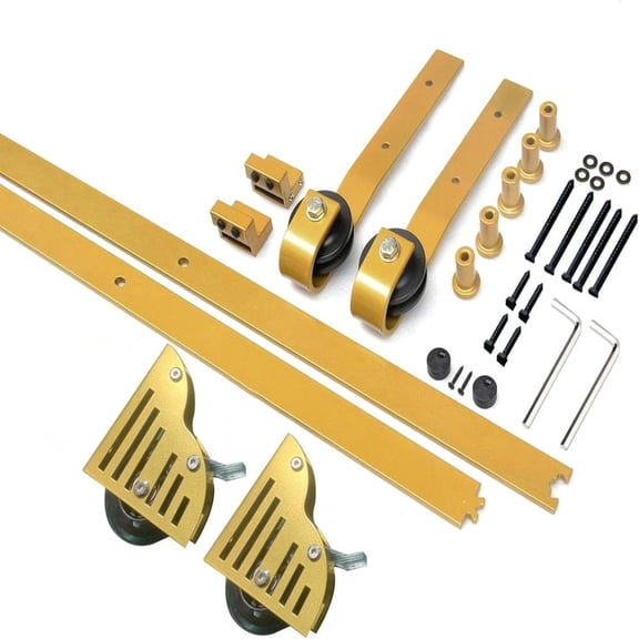 Kagrote Tensible Ladder Track Rolling Kit, 6.6Ft Sliding Library Ladder Track Hardware Set