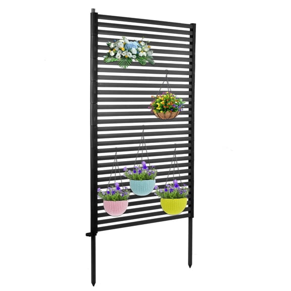 Kagrote Weather-Resistant Privacy Panels, Polyethylene Coating Steel Outdoor Privacy Screens for Blocking Trash Cans & AC Units, 35.4"x72.4"