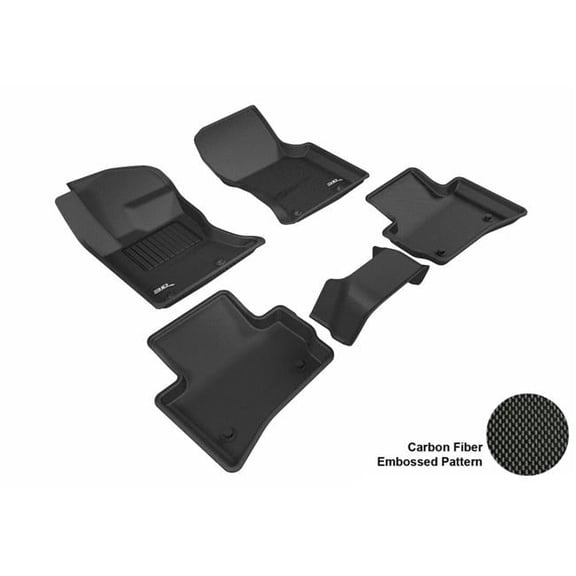 Kagu 1st & 2 Row Floor Mat for 2017-2018 Jaguar F-Pace - Black
