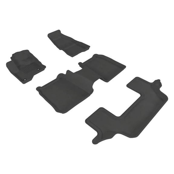 Kagu 1st - 2nd & 3rd Row Floor Mat without Center Console for 2009-2018 Ford Flex - Black